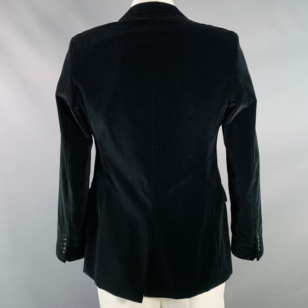 PS by PAUL SMITH Size L Black Velvet Cotton Slim Fit Notch Lapel Sport Coat