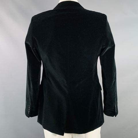 PS by PAUL SMITH Size L Black Velvet Cotton Slim Fit Notch Lapel Sport Coat