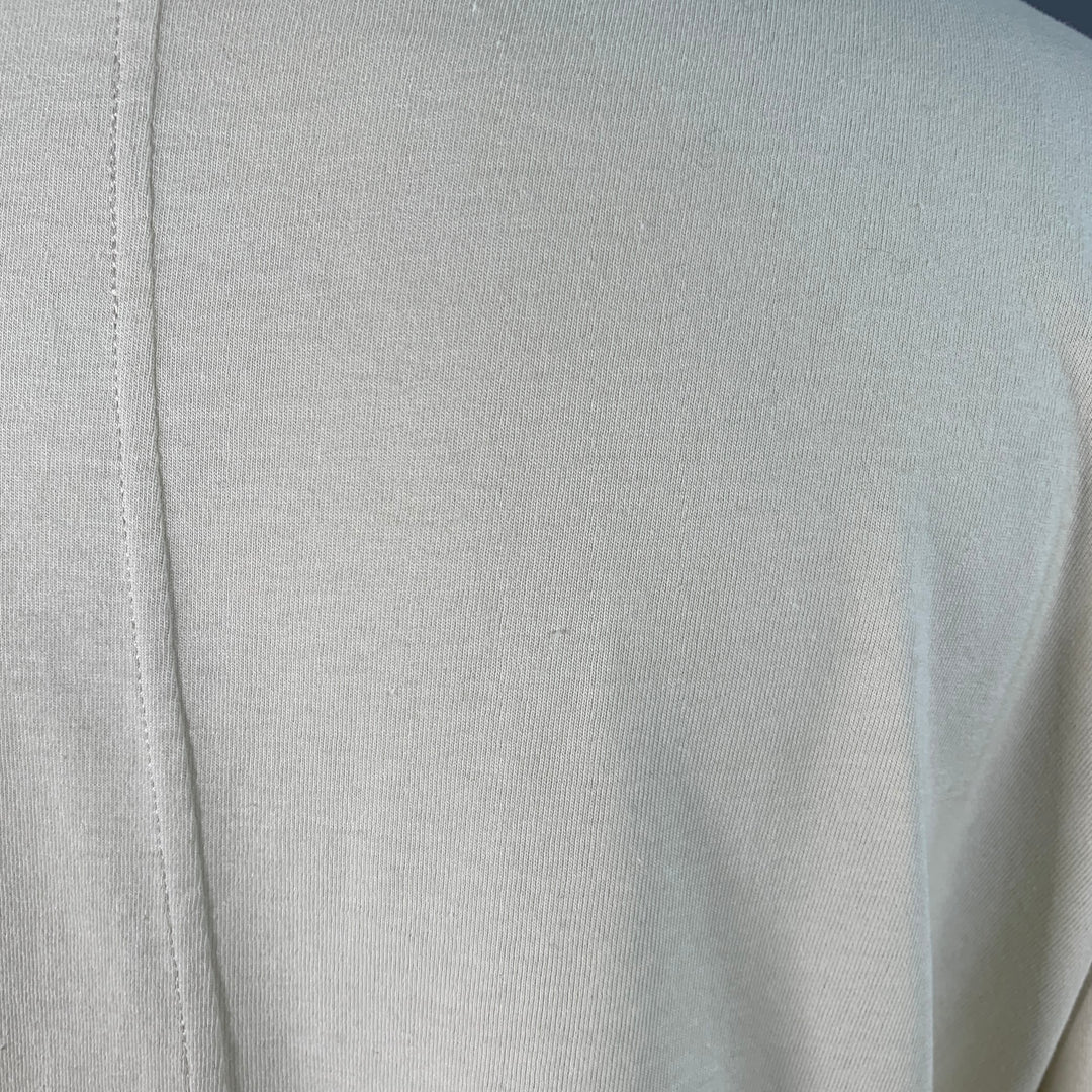 THE ROW Size L Beige Cotton Oversized One Pocket Scoop Neck Pullover