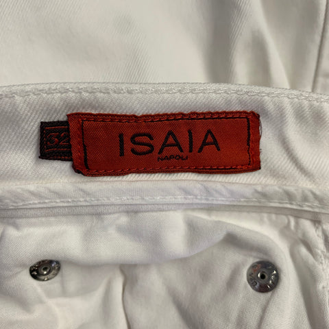 ISAIA Size 32 White Cotton Blend Straight Jeans