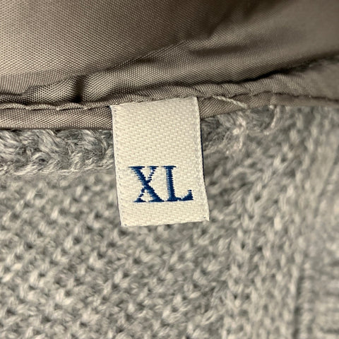 MONCLER Size XL Grey Knit Wool Acrylic Hooded Jacket