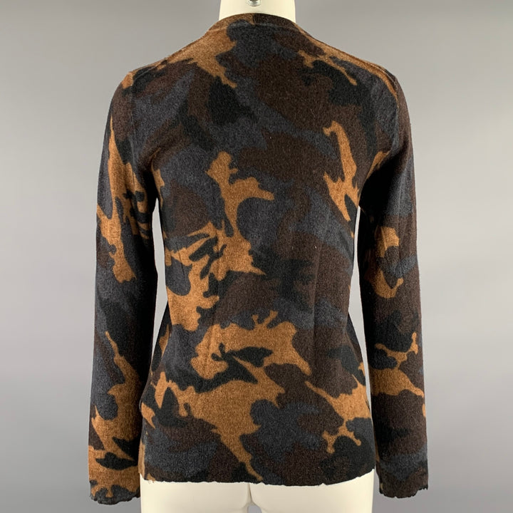 ZADIG & VOLTAIRE Size S Brown Grey Cashmere Camouflage Pull On Pullover