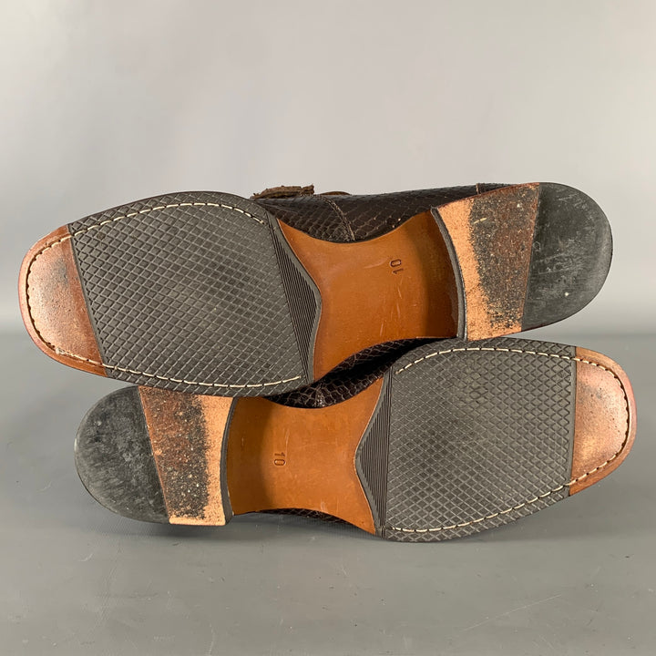 GIANNI VERSACE Size 10 Brown Python Loafer Loafers