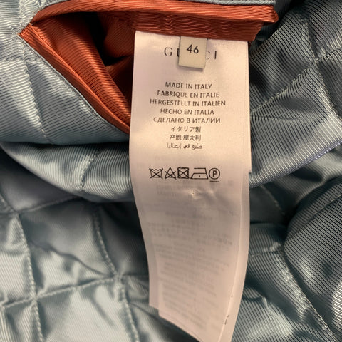 GUCCI Size 36 Beige Multi Color Graphic Silk Blouson Jacket