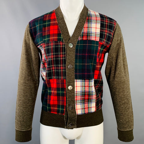 COMME des GARCONS HOMME Size XS Multi Color Patchwork Cotton Wool Cardigan