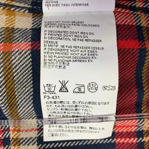DSQUARED2 Size XL Navy Red Yellow Plaid Cotton Button Up Long Sleeve Shirt