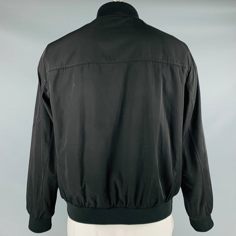 CALVIN KLEIN Size L Black Polyester Zip Up Jacket