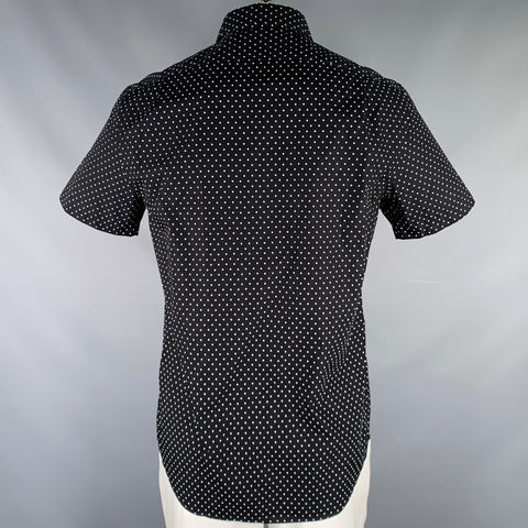 RALPH LAUREN Size L Black White Polka Dot Cotton Button Up Short Sleeve Shirt