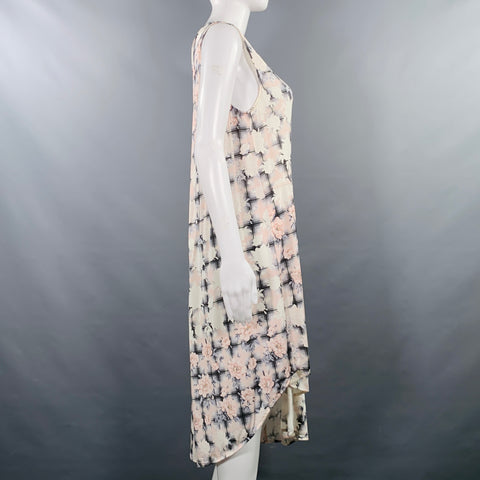 MM6 MAISON MARGIELA Size XS Cream Grey Pink Viscose Blend Floral Dress