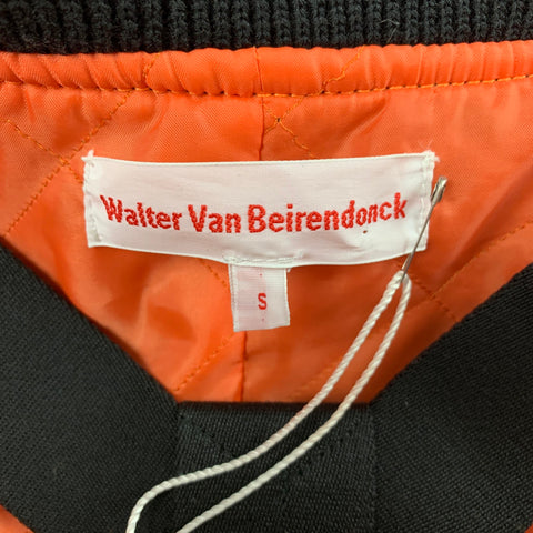 WALTER VAN BEIRENDONCK SS 19 Wild is The Wind Collection Size S Black Polyester Skeleton Bomber Jacket