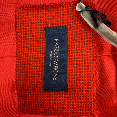 PIAZZA SEMPIONE Talla 4 Cárdigan de cachemira a cuadros rojo marrón