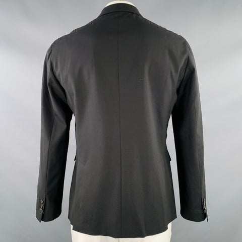 DSQUARED2 Size 44 Black Wool Blend Zip Up Sport Coat