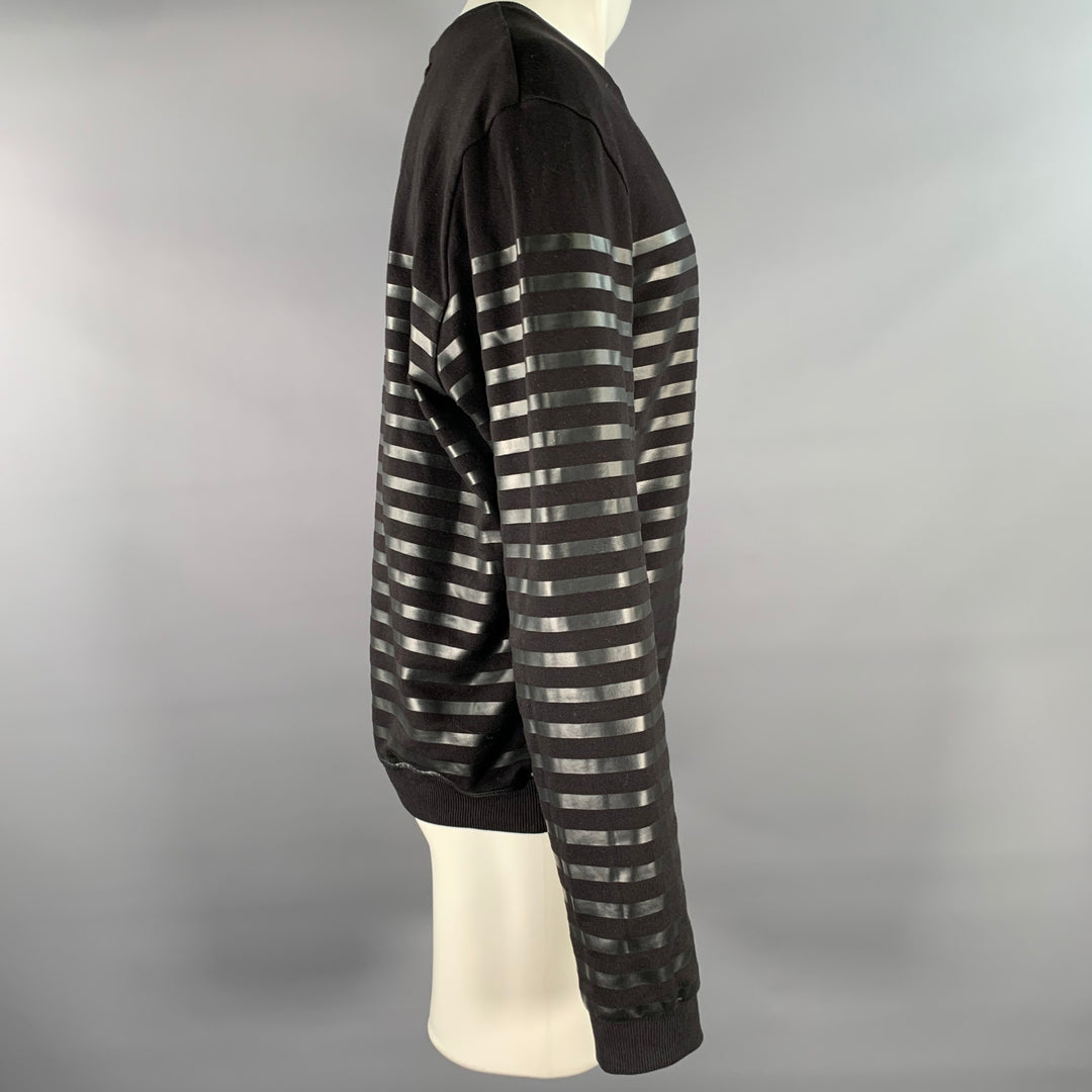 JEAN PAUL GAULTIER Size M Black Stripe Cotton Crew-Neck Pullover