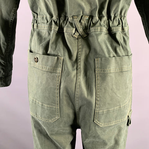ALEX MILL Size XS Green Olive Contrast Stitch Cotton Blend Jumpsuits & Overalls