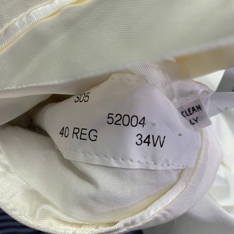 NEIMAN MARCUS Size 40 Blue White Stripe Seersucker Notch Lapel Suit