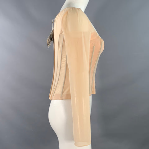DOLCE & GABBANA SS23 1997-98 Re-issue Size 6 Beige Silk Blend Corset Dress Top