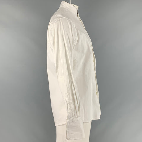 Camisa de manga larga con puño francés de algodón a rayas blancas talla XL ETON