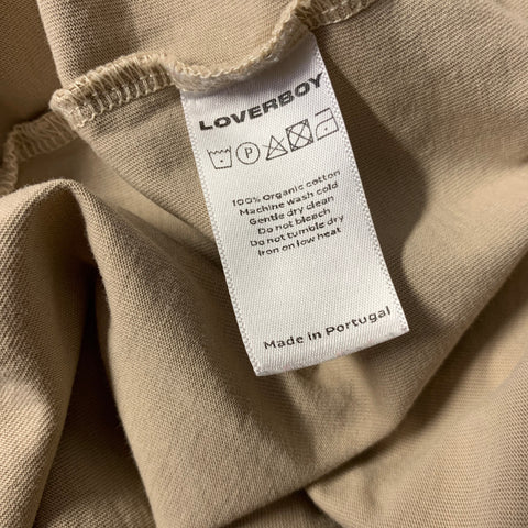 CHARLES JEFFREY LOVERBOY Size L Beige Black Graphic Cotton Crew Neck Pullover