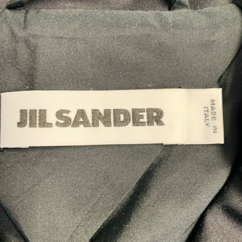 JIL SANDER Size 2 Black Cotton Blend Button Up Jacket Blazer