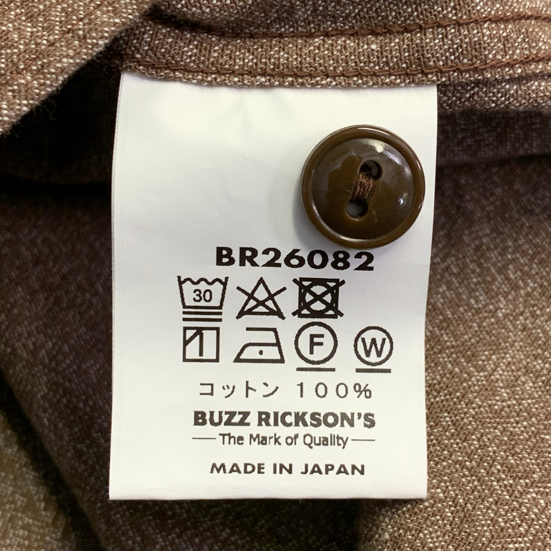 BUZZ RICKSON & CO. INC. Size L Brown Heather Cotton Long Sleeve Shirt