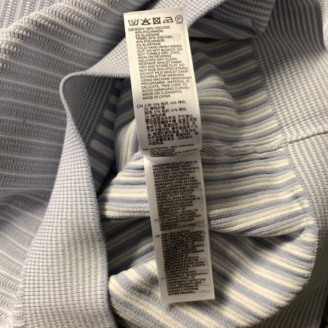 REISS Size XS White Light Blue Knit Viscose Blend Polo Short Sleeve Shirt