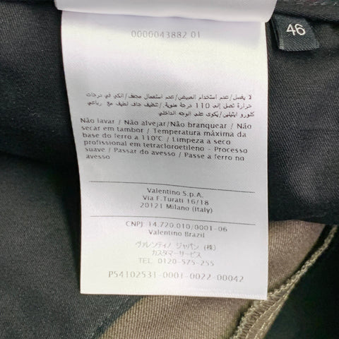 VALENTINO Size 30 Olive Black Pink Camouflage Monogram Cotton  Drawstring Casual Pants