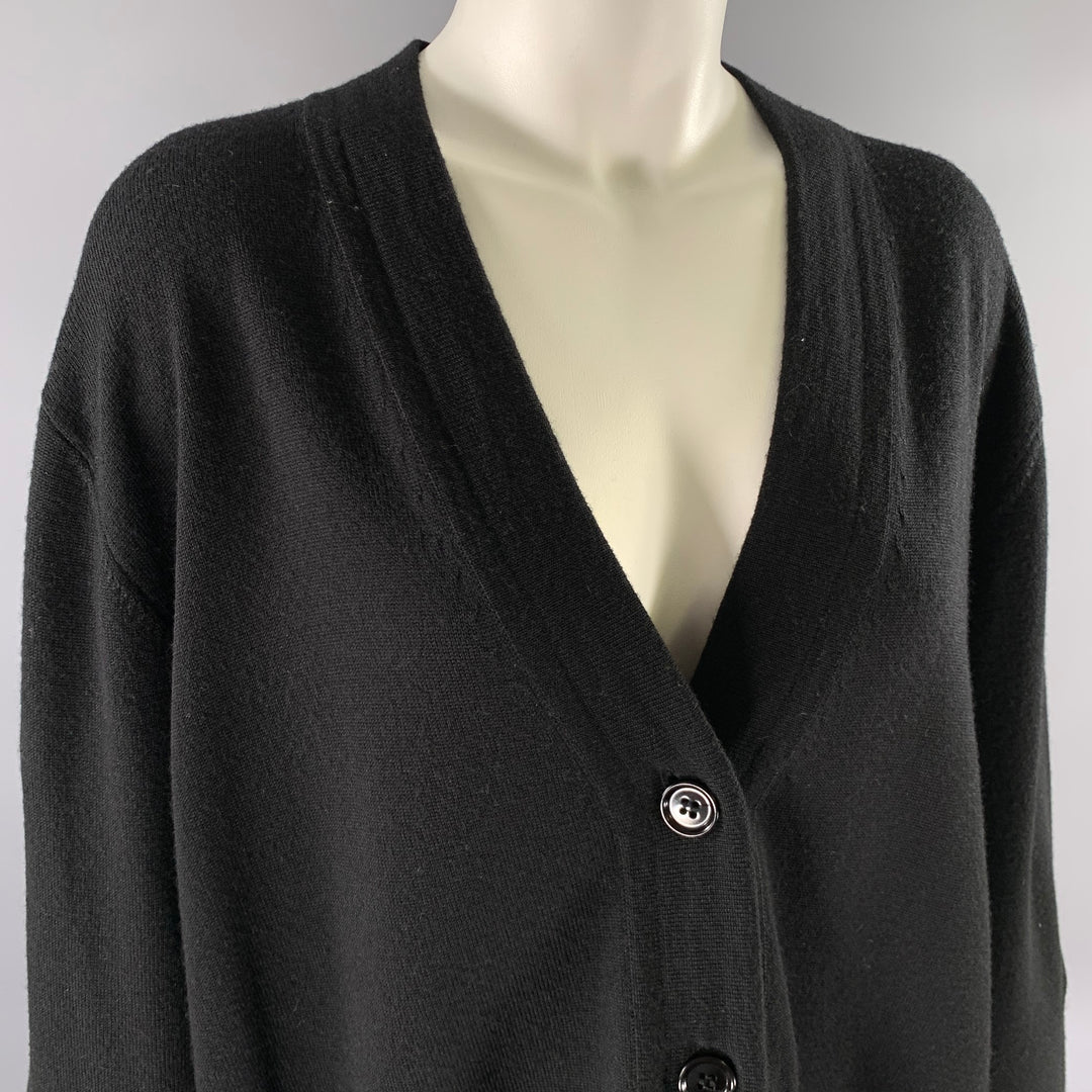 DRIES VAN NOTEN Size L Black Wool Cardigan