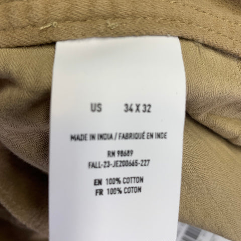 TODD SNYDER Size 34 Beige Cotton Button Fly Jeans