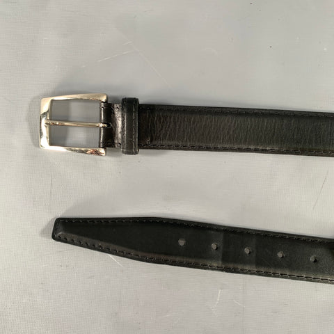 TARDINI Size 38 Black Crackled Leather Belt