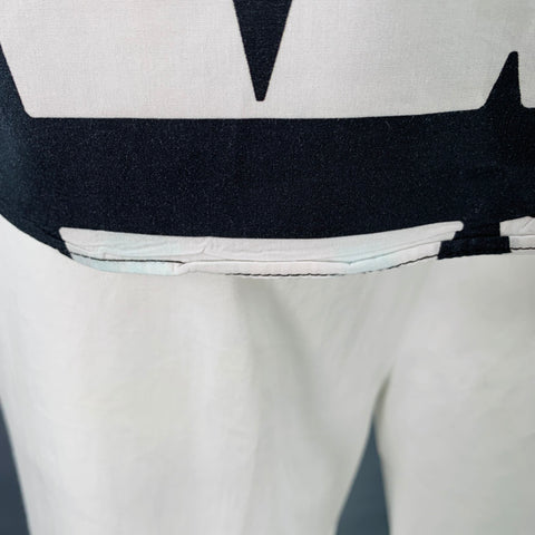 WALTER VAN BEIRENDONCK Size L Black White Graphic Cotton Long Sleeve Shirt