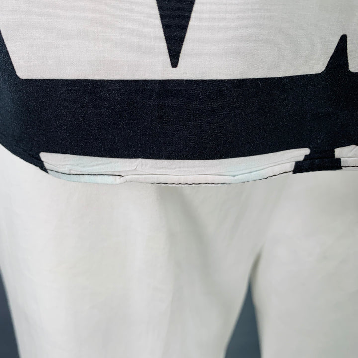 WALTER VAN BEIRENDONCK Size L Black White Graphic Cotton Long Sleeve Shirt