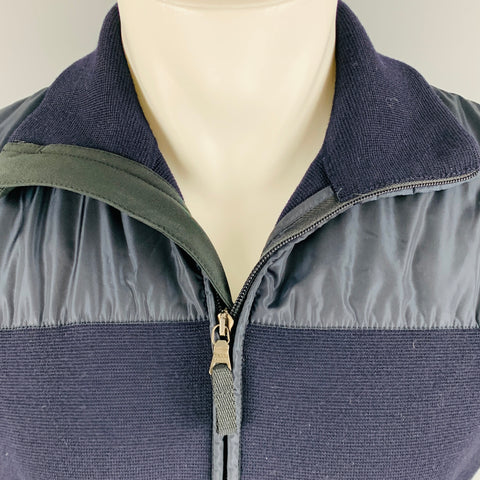 PRADA Taille 40 Veste zippée en laine de tissus mélangés marine
