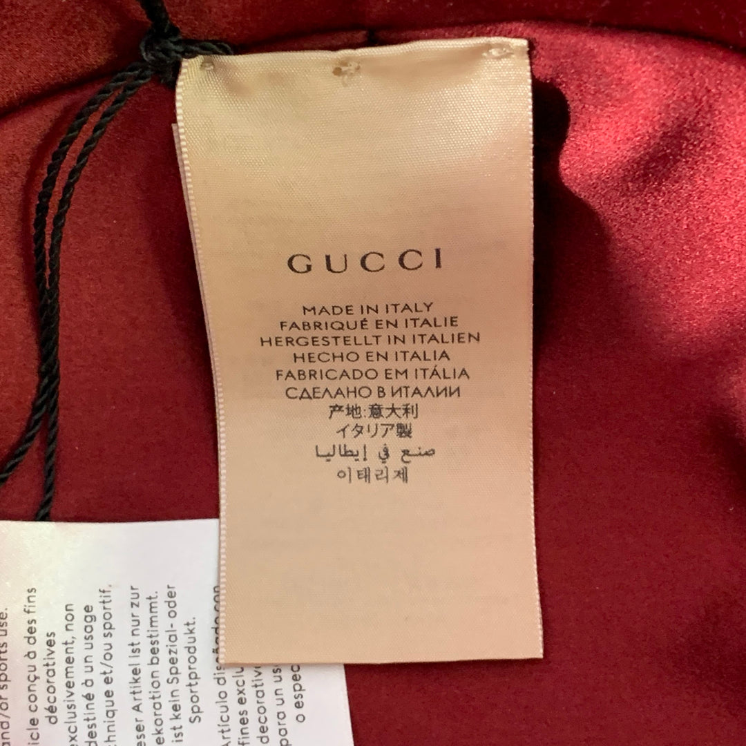 GUCCI FW21 Size M Black Velvet Leather Trim Cotton Riding Helmet