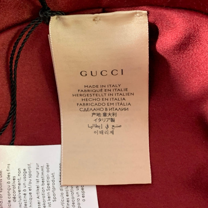 GUCCI FW21 Size M Black Velvet Leather Trim Cotton Riding Helmet