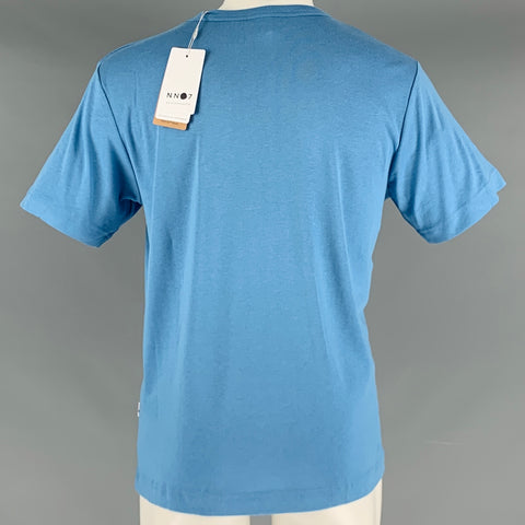 NN07 Size M Blue Cotton Blend One Pocket Crew Neck T-shirt