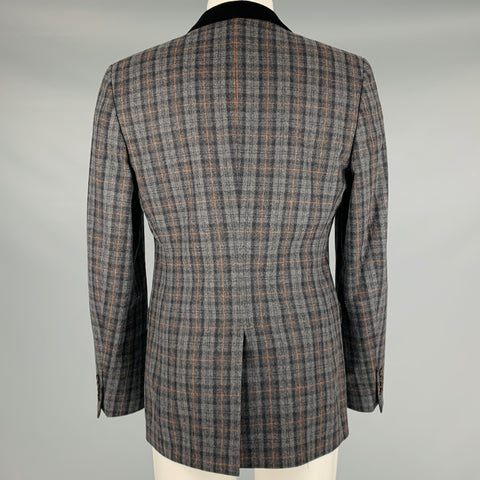 PS by PAUL SMITH Size 40 Black Plaid Wool Nylon Notch Lapel Sport Coat