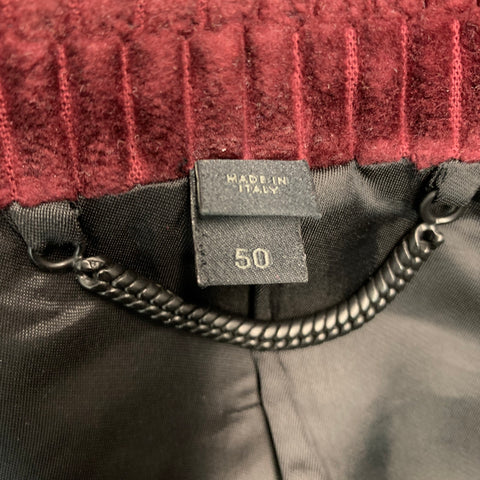 BURBERRY PRORSUM Size 40 Burgundy Corduroy Cotton Notch Lapel Sport Coat
