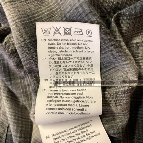EMPORIO ARMANI Size S Grey Ombre Plaid Cotton Polyester Long Sleeve Shirt