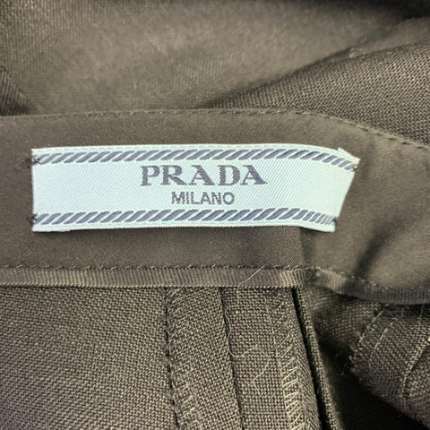 PRADA Size 2 Black Mohair Wool Pleated Long Skirt