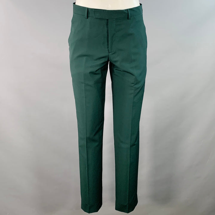 PAUL SMITH Size 38 Regular Green Wool Mohair Notch Lapel Suit