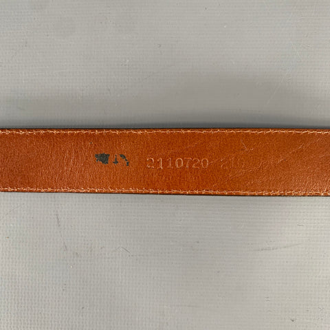 POLO by RALPH LAUREN Size 34 Brown Textured Lizard Leather Sterling Silver Belt