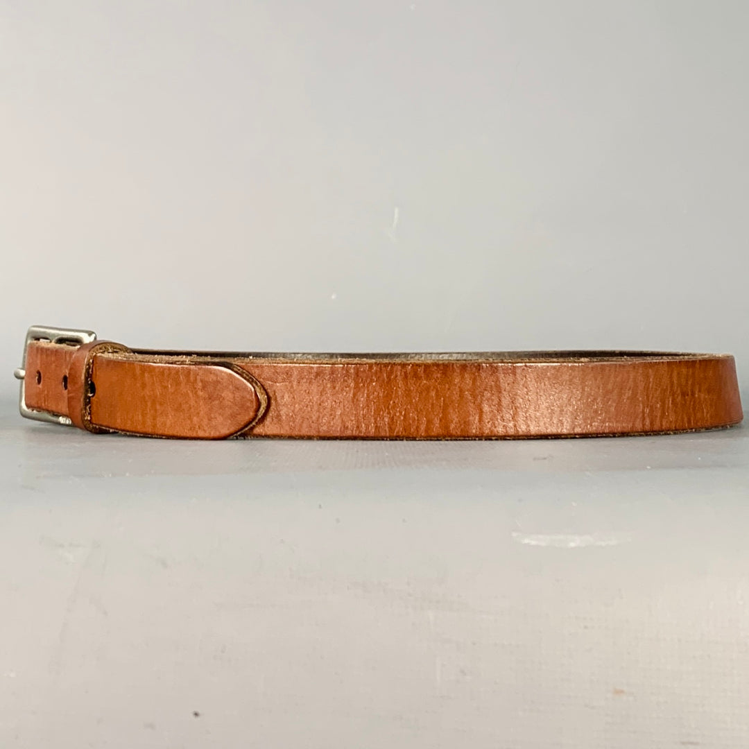 RALPH LAUREN Belt Leather Size 32 Unisex Brown Silvertone Buckle Polo Ralph Lauren Mens 52” Brown Belt Italian Leather  main image 3