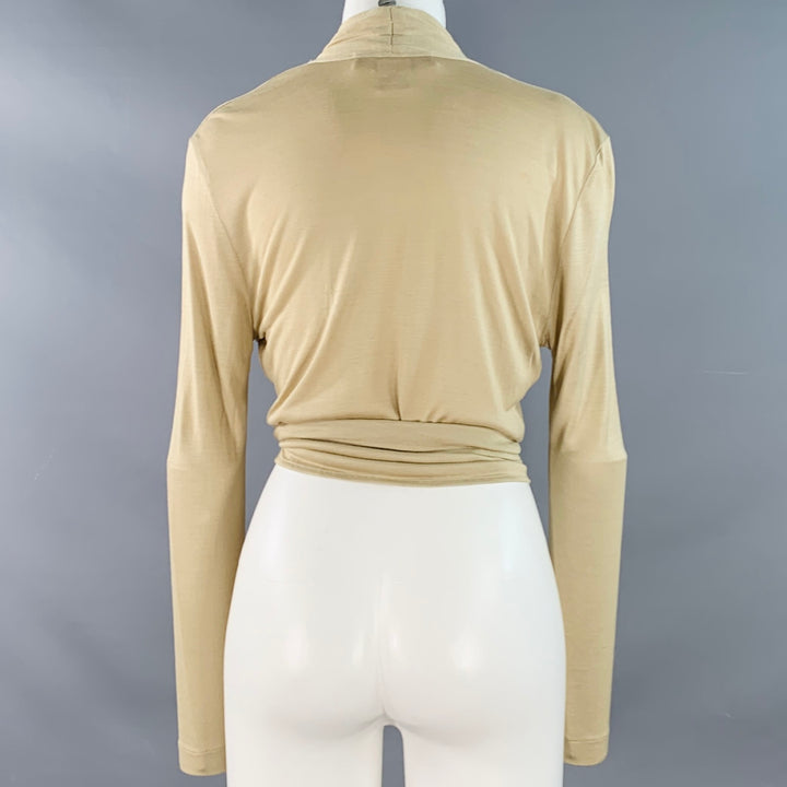MAX MARA Size S Beige Rayon Silk Wrap Cardigan