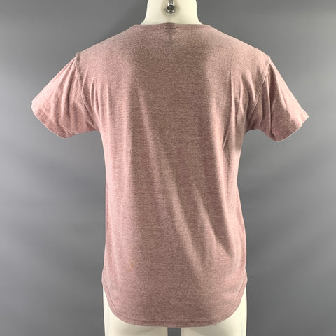 BERNHARD WILLHELM Size S Purple Black Graphic Cotton Blend Crew Neck T Shirt
