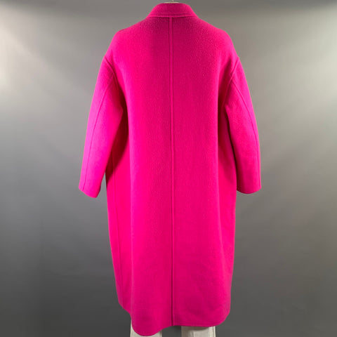 AMI by ALEXANDRE MATTIUSSI Size L Pink Wool Patch Pockets Coat