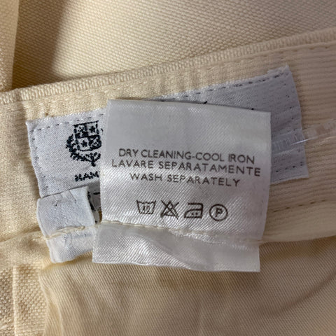 LORO PIANA Size 36 Cream Cotton Linen Pleated Shorts