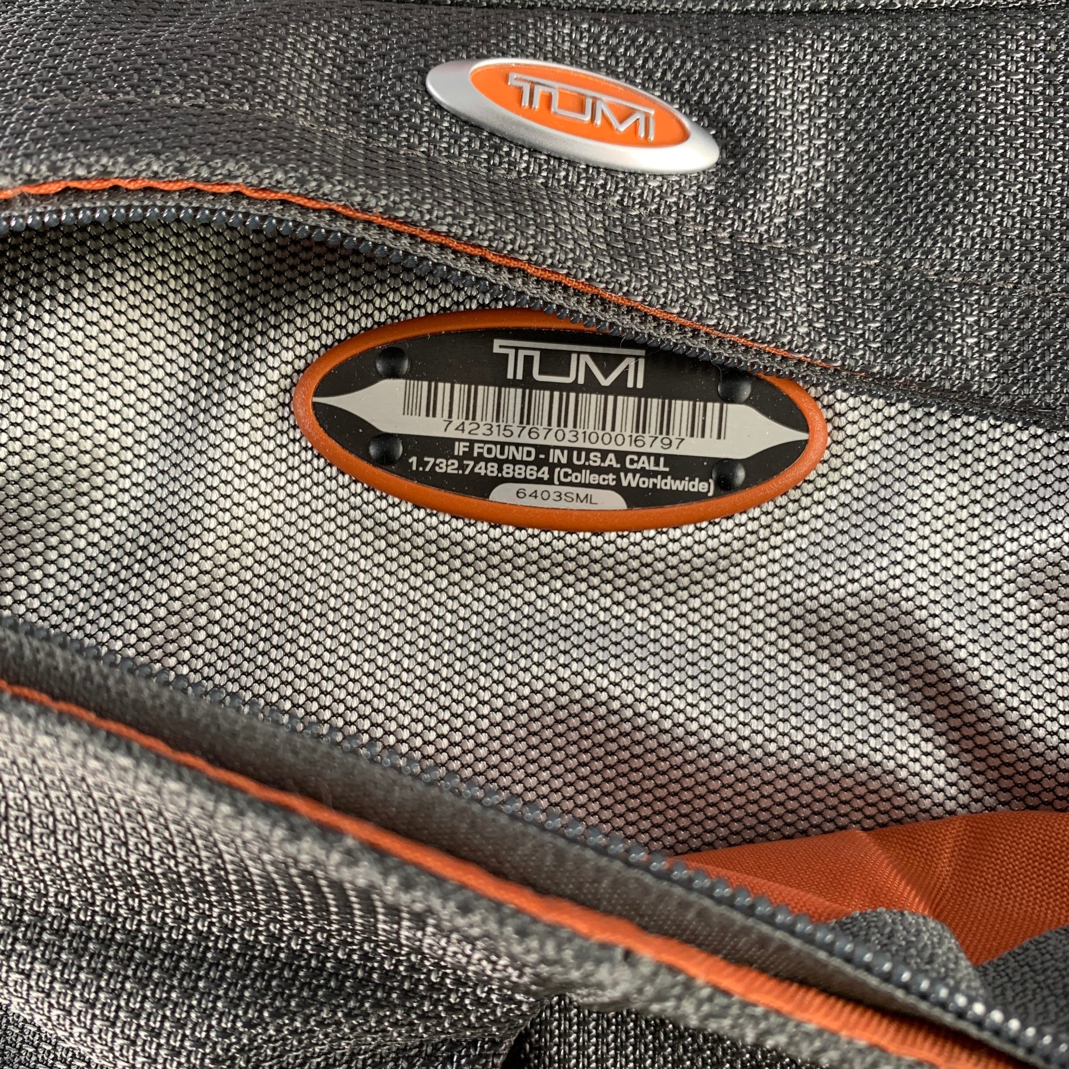 TUMI Grey Orange Color Block Nylon Leather Messenger Bag – Sui