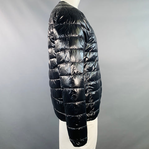 GOLDWIN Size L Black Quilted Nylon Zip Up Puffer Jacket