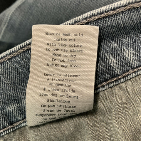 RAG & BONE Size 31 Grey Cotton Polyurethane Slim Button Fly Jeans