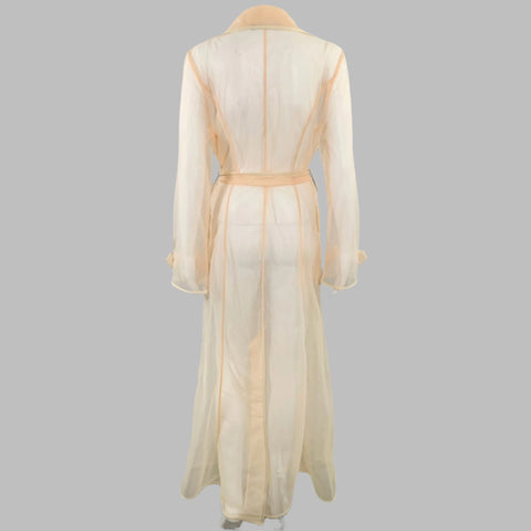 DOLCE & GABBANA Taille 2 Trench-coat transparent en marquisette mélangée de polyamide beige